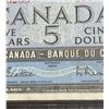 Image 3 : 1954 Bank of Canada 5 Dollar Note GS Prefix