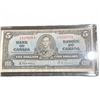 Image 1 : 1937 Bank of Canada $5 Bill, George VI, Serial E4102054