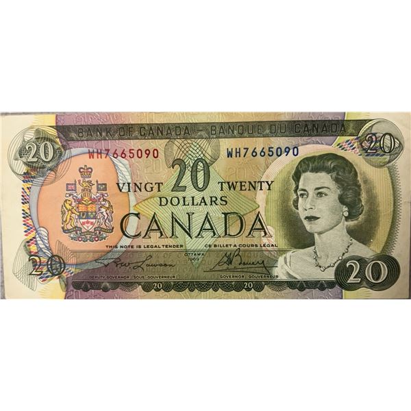 1954 Bank of Canada 20 Dollar Note, Queen Elizabeth II, WH7665090