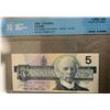 Image 1 : 1986 Canadian $5 Bill, CCCS UNC-64, Thiessen Crow, FNH1253424