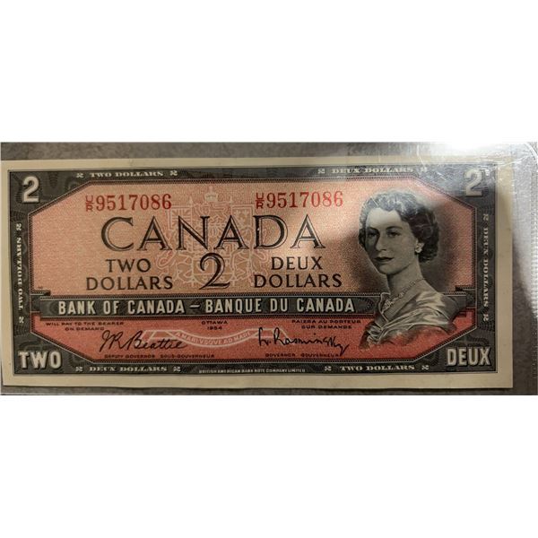1954 Bank of Canada $2 Bill, Devil's Face, Coyne-Towers