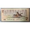 Image 2 : 1986 Canada $2 Banknote, Queen Elizabeth II, AU Condition