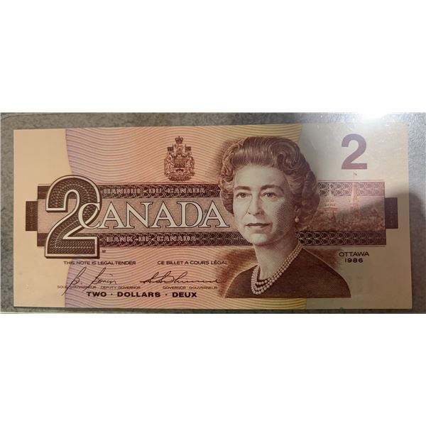 1986 Canada $2 Bank Note, Birds of Canada Series, CBI1615432