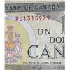 Image 3 : 1973 Bank of Canada One Dollar Bill, Serial OJ1315979