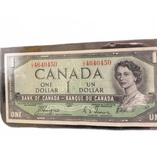 1954 Bank of Canada One Dollar Note CA4640450