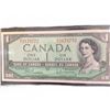 Image 1 : 1954 Canada $1 Banknote Beattie-Rasminsky Serial 2173772