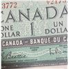Image 3 : 1954 Canada $1 Banknote Beattie-Rasminsky Serial 2173772