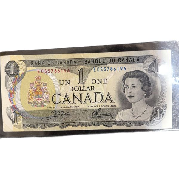 1973 Bank of Canada $1 Bill, E/C Prefix, Serial: ECS5786196