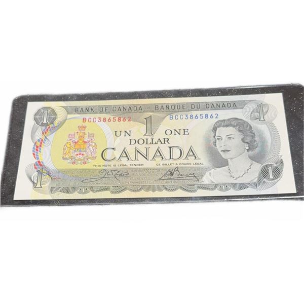 1973 Bank of Canada $1 Dollar Bill, Serial BGC3865862