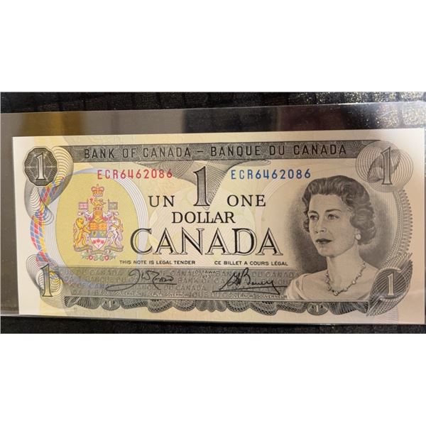 1973 Bank of Canada $1 Bill with Prefix ECR6462086