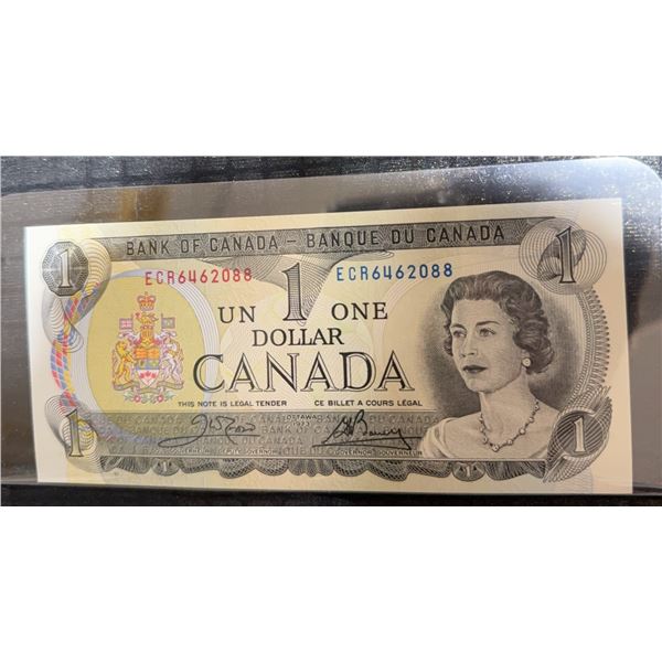 1973 Bank of Canada $1 Dollar Bill Serial ECR6462088