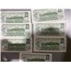 Image 9 : Run of 7 Sequential 1954 Canadian $1 Banknotes