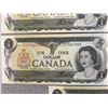 Image 4 : 5 Sequential 1954 Canadian $1 Banknotes Uncirculated