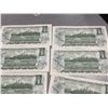 Image 10 : Sequential 1954 Canada $1 Notes, 9 Uncirculated, ECL1947111-ECL1947123