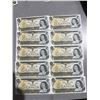 Image 1 : Consecutive 1973 Bank of Canada $1 Notes - Lot of 10