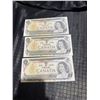 Image 1 : Run of 3 1973 Bank of Canada $1 Bills (BCM70 40824, 40825, 40826)