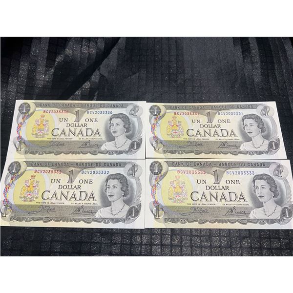1967 Bank of Canada $1 Sequential Notes, 4-Piece Set