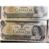Image 14 : 16 Bank of Canada $1 Bills 1954 Consecutive Pairs