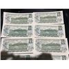 Image 16 : 16 Bank of Canada $1 Bills 1954 Consecutive Pairs