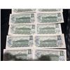 Image 17 : 16 Bank of Canada $1 Bills 1954 Consecutive Pairs