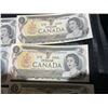 Image 5 : 16 Bank of Canada $1 Bills 1954 Consecutive Pairs