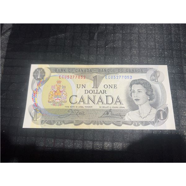 1967 Canada Centennial $1 Banknote, Queen Elizabeth II, Serial ECU5277052