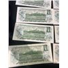Image 10 : 18 Canadian $1 Banknotes, 1954 Series, Queen Elizabeth II
