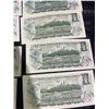 Image 14 : 18 Canadian $1 Banknotes, 1954 Series, Queen Elizabeth II