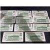 Image 13 : 12 Bank of Canada $1 Notes, 1954 Series, Mixed Serial Numbers