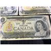 Image 5 : 12 Bank of Canada $1 Notes, 1954 Series, Mixed Serial Numbers