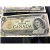 Image 13 : 13 Canada $1 Banknotes 1973 Queen Elizabeth II Consecutive Serial Numbers