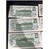 Image 15 : 13 Canada $1 Banknotes 1973 Queen Elizabeth II Consecutive Serial Numbers