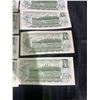 Image 20 : 13 Canada $1 Banknotes 1973 Queen Elizabeth II Consecutive Serial Numbers
