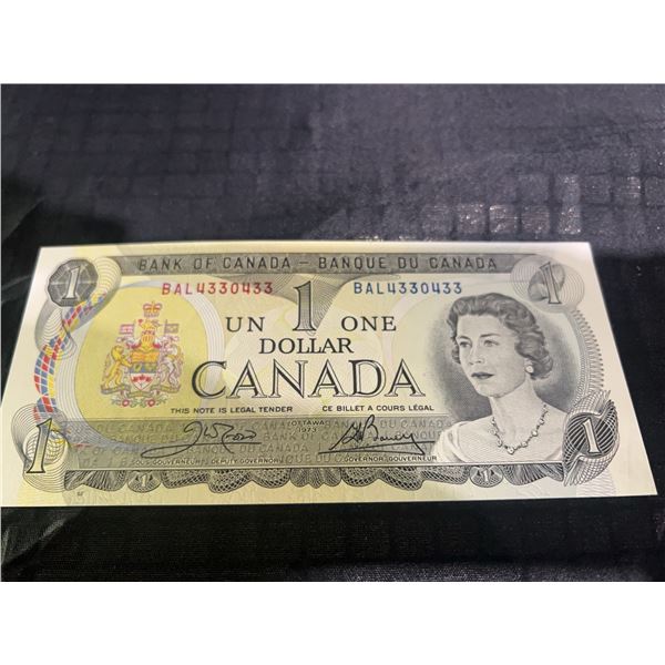 1954 Bank of Canada $1 Bill, Serial BAL4330433, Queen Elizabeth II
