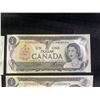 Image 3 : 7 Canadian $1 Banknotes, 1973, Serial Numbers ECM8059614–17, BAJ6693391–93