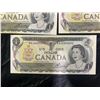 Image 8 : 7 Canadian $1 Banknotes, 1973, Serial Numbers ECM8059614–17, BAJ6693391–93