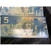 Image 11 : 10 Canada $5 Polymer Banknotes, Hockey Theme, Sequential Serial Numbers