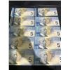 Image 12 : 10 Canada $5 Polymer Banknotes, Hockey Theme, Sequential Serial Numbers