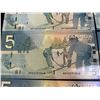 Image 4 : 10 Canada $5 Polymer Banknotes, Hockey Theme, Sequential Serial Numbers