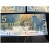 Image 4 : Consecutive Canadian $5 Polymer Banknotes HNK5226863-HNK5226865