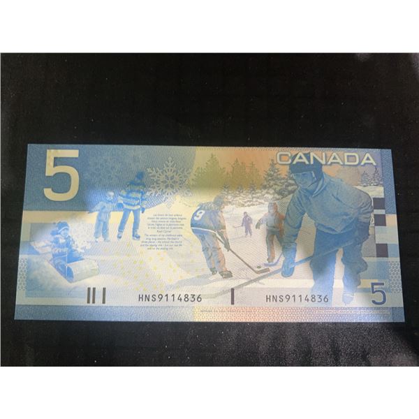 Canada $5 Polymer Banknote, Hockey Theme, HNS9114836