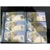 Image 8 : Consecutive Serial Number Canada $5 Polymer Banknotes, Lot of 6