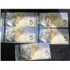 Image 7 : Canadian $5 Polymer Notes Sequential 6-Pack AOV2188600–AOV2188605