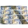 Image 14 : 14 Consecutive Serial 2002 Canada $5 Banknotes ANV4531913-ANV4531926