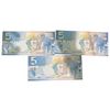 Image 1 : Three Consecutive Canada $5 Polymer Banknotes AOZ0651073-75