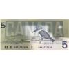 Image 2 : Consecutive 1986 Canada $5 Bills, Bird Series, Kingfisher, Lot of 6