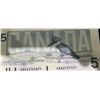 Image 5 : Consecutive 1986 Canada $5 Bills, Bird Series, Kingfisher, Lot of 6