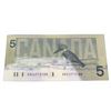 Image 1 : 1996 Canada $5 Banknote Laurier ANU6973188