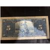 Image 2 : 1937 Bank of Canada $5 Dollar Note Z/2 2923475