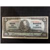 Image 1 : 1937 Bank of Canada $5 Bill, King George VI, Serial YC9813664